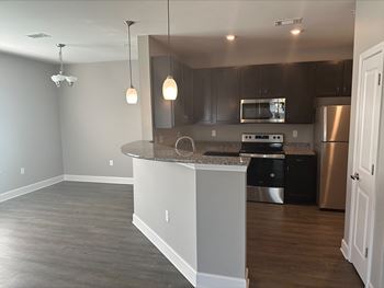 Kitchen with stainless steel appliances
